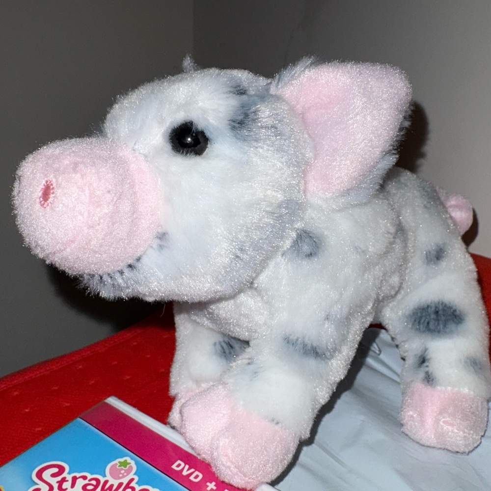 Adorable Pink and White Stuffed Pig Toy